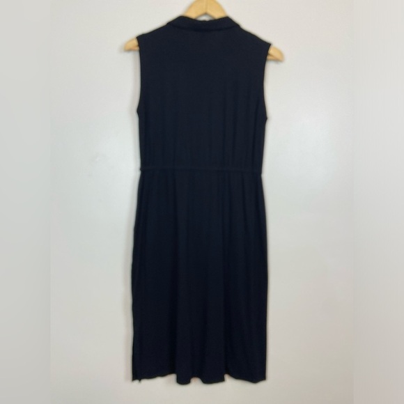 Eileen Fisher Viscose Signature Jersey Shirt Dress Button Down Drawstring Waist - Picture 6 of 6